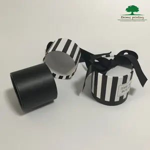 定制设计豪华圆形圆筒形纸板盒，用于装饰色带的香水包装