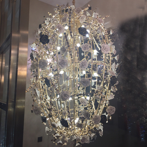 Đèn Chùm Hoa Vàng Đèn Treo Đầy Màu Sắc Sang Trọng Với Hoa Gốm Cho Biệt Thự Morocco - Product Image 5