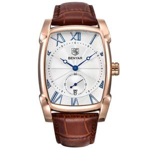 <span class=keywords><strong>Orologio</strong></span> da Polso BENYAR di Lusso con <span class=keywords><strong>Cinturino</strong></span> in <span class=keywords><strong>Pelle</strong></span>, <span class=keywords><strong>Orologio</strong></span> Sportivo Quadrato da <span class=keywords><strong>Uomo</strong></span> al Quarzo, Relogio Masculino - Product Image 4