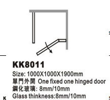 Carré En Acier Inoxydable Charnière <span class=keywords><strong>Porte</strong></span> <span class=keywords><strong>De</strong></span> Bain <span class=keywords><strong>Douche</strong></span> (KK8011) - Product Image 2
