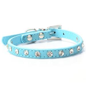 Rhinestone Bling cachorro gato Collar ajustable de cuero Bowknot gatito Collar pequeño mediano Gatos Perros Pug Chihuahua Yorkshire - Product Image 5