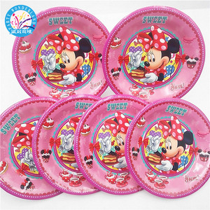 Fournitures de table <span class=keywords><strong>minnie</strong></span> jetable, 50 pièces, pour fête d'<span class=keywords><strong>anniversaire</strong></span> d'enfant, cadeaux pour carnaval, assiettes en papier, vente en gros - Product Image 4
