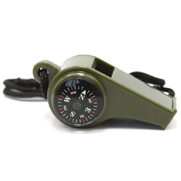 Groene Mini Multifunctionele Kompas 3-In-1 Survival Pocket Fluitje Kompas Met Thermometer