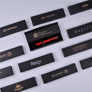 Stylo en papier coloré, boîte d'emballage pour stylo cadeau avec mousse, Logo personnalisé, carton noir <span class=keywords><strong>Long</strong></span> et étroit, vernis à revêtement UV Recyclable - Product Image 4