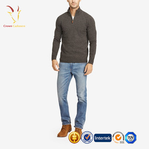 Uomini Collo A Lupetto 1/2 <span class=keywords><strong>Zip</strong></span> Anteriore <span class=keywords><strong>Cardigan</strong></span> di Cachemire - Product Image 3