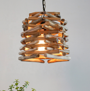 Lampe led suspendue en bois au design post-moderne, ampoules E27, design vintage cylindrique, éclairage d'intérieur, luminaire décoratif de plafond, idéal pour un <span class=keywords><strong>restaurant</strong></span> - Product Image 3