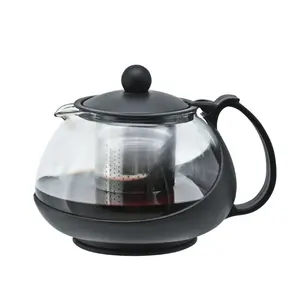 750ml 1250ml 1600ml Elegant Crystal Glass Teapot with Stainless Steel Tea Infuser