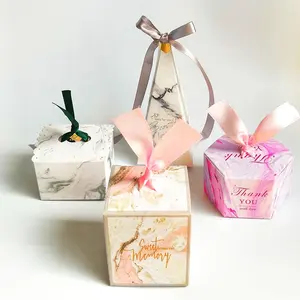 ZPT10-37 Unique design fancy ribbon decoration gift candy box wedding gift party favor holiday paper packaging box