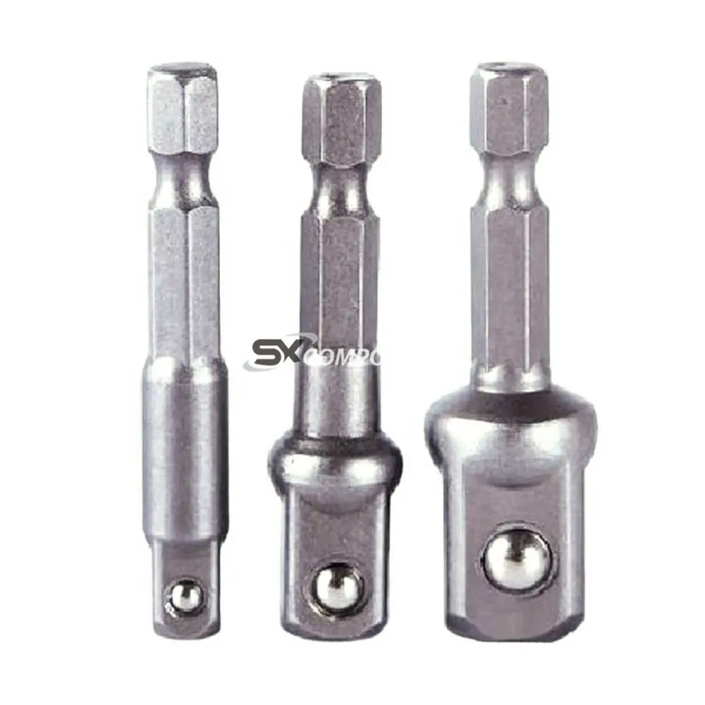 shopify dropshipping 3pcs/set Shank Wrench Drive Power Drill Extension Bit Adaptor 1/4 3/8 1/2 screwdriver tools hex socket set