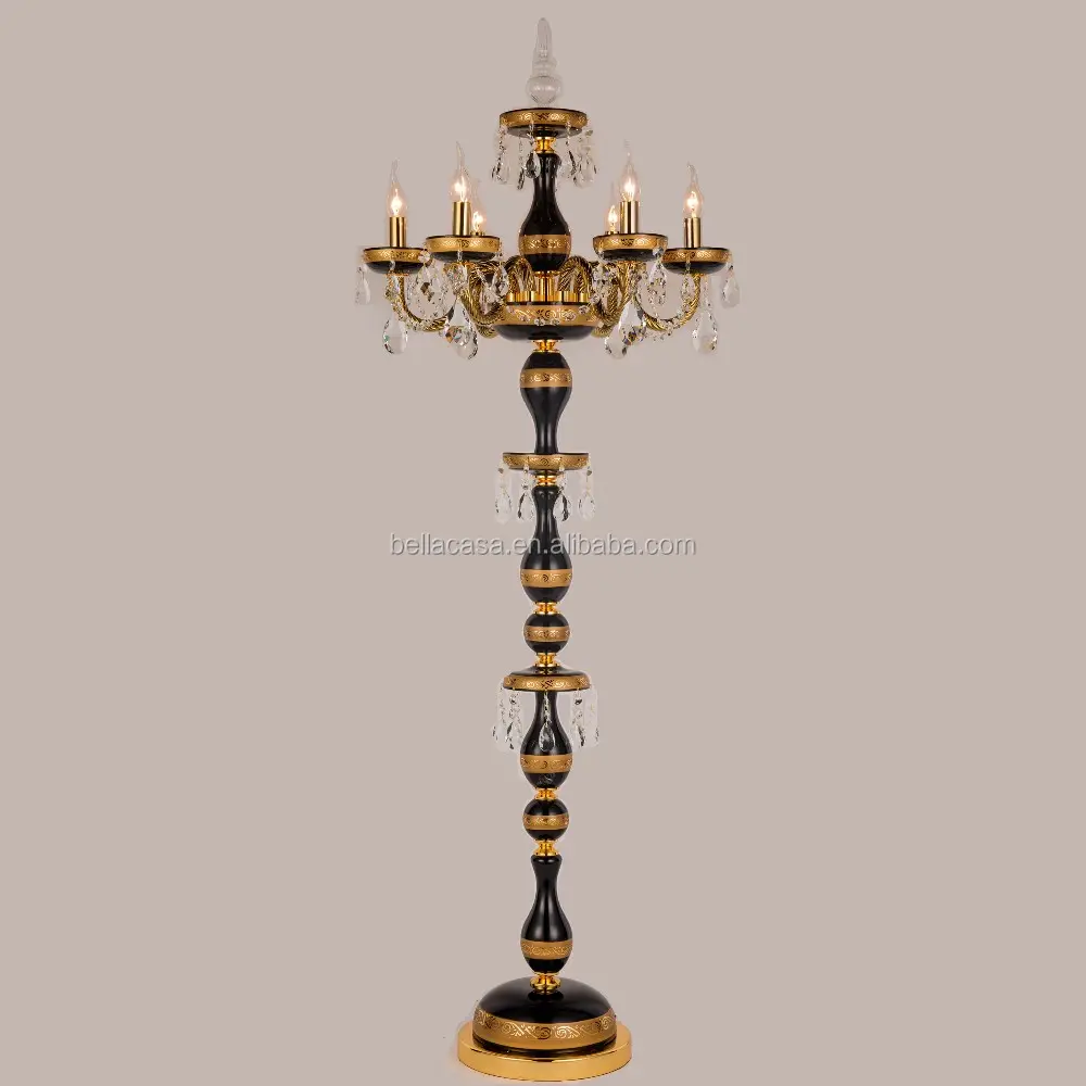 Nero In Vetro di Murano K9 Cristallo Candelabri Lampada Da Terra Per Il Partito Formale