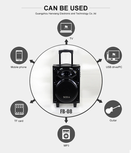 Mô Hình Tư Nhân Bằng Gỗ Spekers Không Dây Đơn 8 Inch Xe Đẩy Loa Với Từ Xa USB SD Fm Radio Chức Năng - Product Image 5