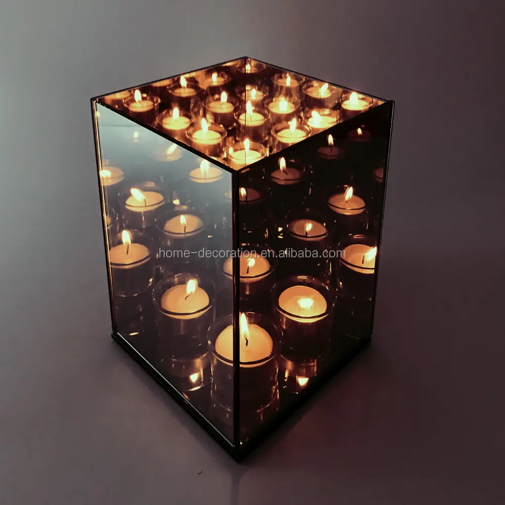 excel infinity cube 4 mirror candle holder partylite