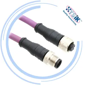 DeviceNet Cable connector M12 A Coding 5 pin Female to male with PUR jack