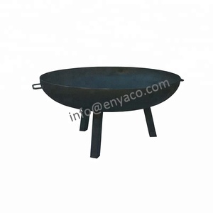 Brasero-Plancha de acero al carbono para uso en exteriores, Bol de 80cm con cañas y cañas, color negro - Product Image 4