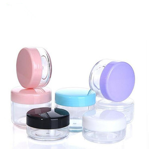 10g 20g 10ml 20ml PET rotondo piccolo vaso cosmetico in plastica per fondotinta in crema o polvere per unghie - Product Image 1