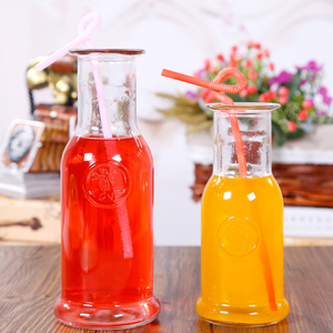 Lot de 6 bouteilles <span class=keywords><strong>en</strong></span> <span class=keywords><strong>verre</strong></span> transparent robustes et durables pour boissons, jus, eau, tequila, sans plomb, avec bouchon <span class=keywords><strong>en</strong></span> acier inoxydable - Product Image 5