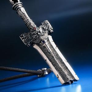 KRKC & CO colgante Medieval espada rota de oro blanco de Hip Hop - Product Image 3