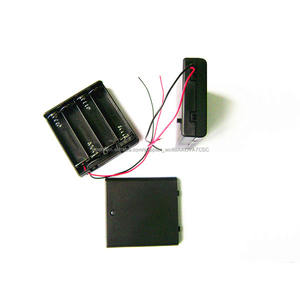 4x1,5 V AA (<span class=keywords><strong>UM</strong></span>-3 * 4) Batterie Fall Halter Führt Schwarz w Kappe Whith Auf/Aus-schalter - Product Image 3