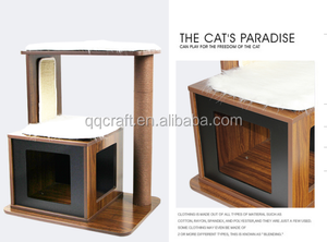 BSCI QQ-pet Direkt ab Werk Preisgünstiger Umweltfreundlicher Moderner Cartoon-Katzenbaum / Katzenmöbel aus Holz - Product Image 3