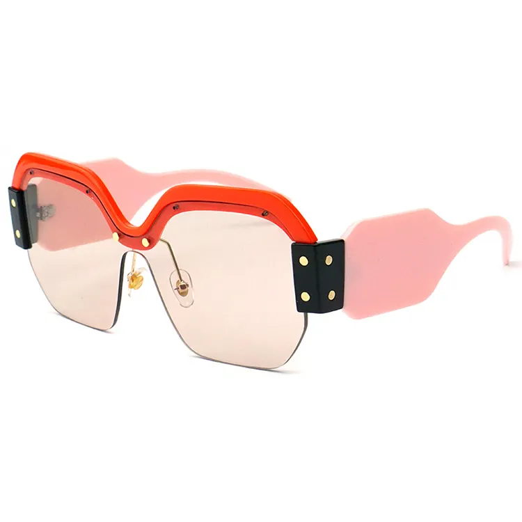 Occhiali da sole con lenti in resina per occhiali da sole semi-rimless per PC multicolore nuovissimi di alta qualità