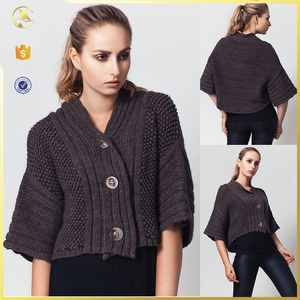 Blusa de diseño grande botón cardigan de punto jersey - Product Image 2