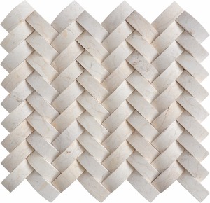 <span class=keywords><strong>Carrelage</strong></span> de mosaïque en marbre blanc pur, vue 3D, pierre murale extérieure, mosaïque - Product Image 2