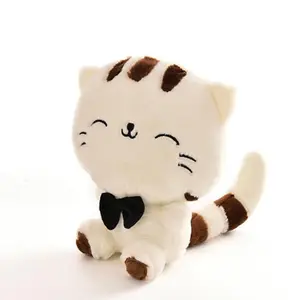 White Yellow Cute Plush mini stuffed toy cat With Stick Lovely Gifts For Girls