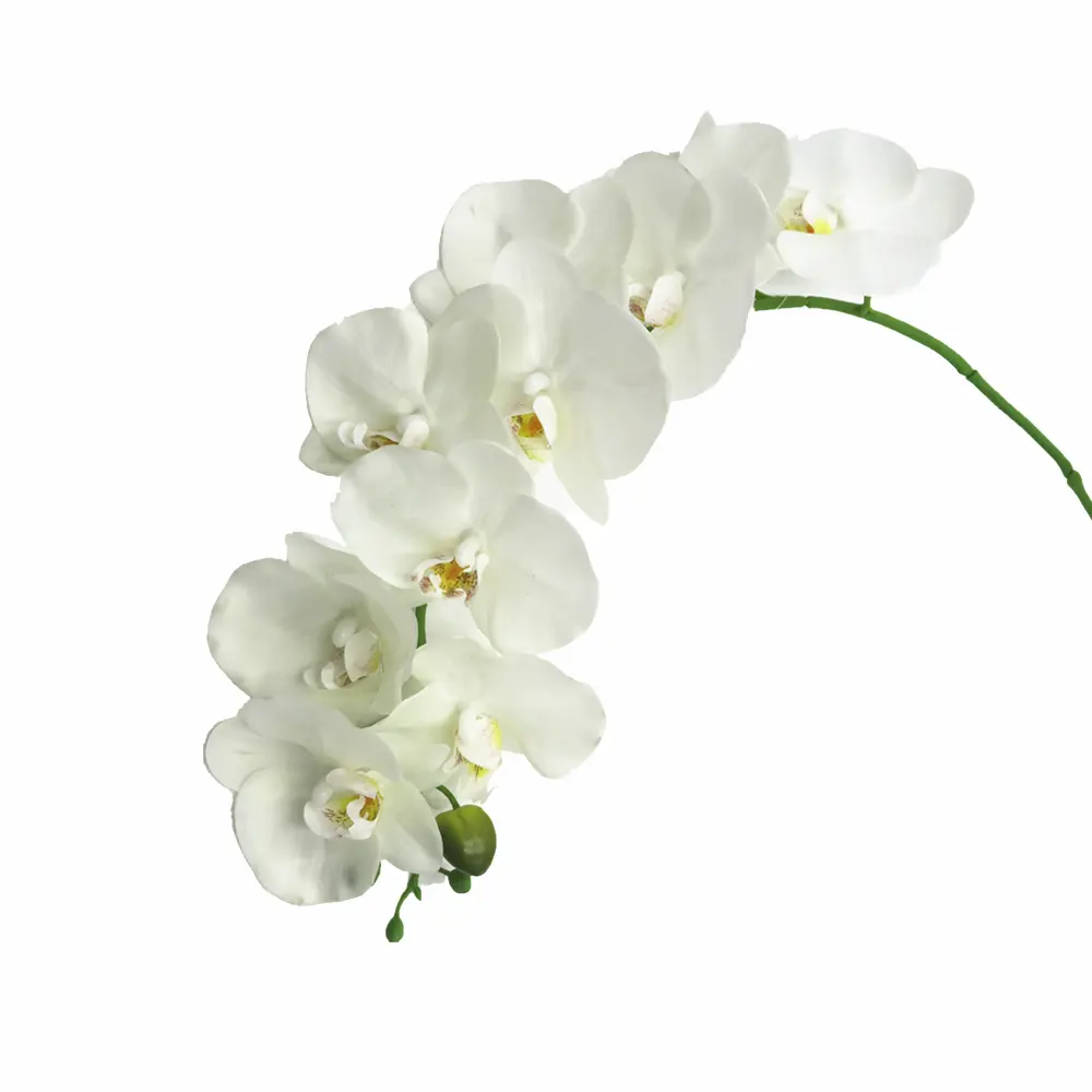 43" Artificial Latex White Phalaenopsis Orchid Flowers