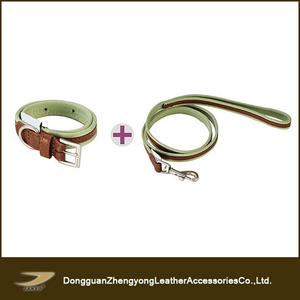 Kunden spezifische Mode beliebte hochwertige Nylon und Leder Nähte Hunde leine und Halsband - Product Image 3