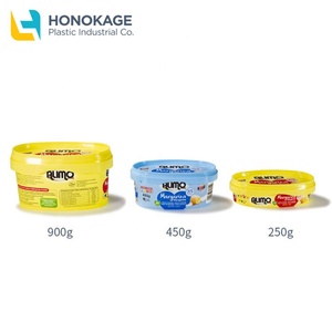 Biểu tượng tùy chỉnh alimo bơ thực vật <span class=keywords><strong>container</strong></span> 250g hình bầu dục IML bồn bơ thực vật bơ bao bì nhựa PP bơ <span class=keywords><strong>container</strong></span> với bằng chứng giả mạo - Product Image 4