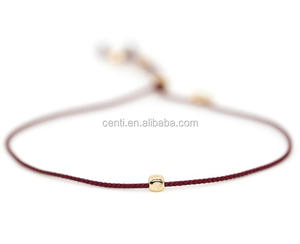 Winzige <span class=keywords><strong>Gold</strong></span> perle auf geflochtenem Faden armband elegantes dünnes Armband