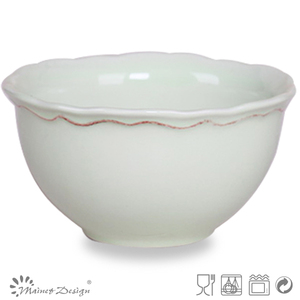 campiña francesa antiguo verde de cerámica en relieve tazón de cereales - Product Image 1