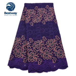 Nuovo Arrivo Bestway: Pizzo <span class=keywords><strong>Africano</strong></span> 100% Cotone Ricamato, Voile Svizzero con Tessuto SL0475 - Product Image 6