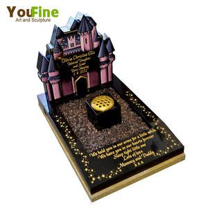 Pierre tombale pour bébé en marbre et granit moderne et unique personnalisée avec statue de tigre - Product Image 2