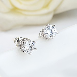 Teemi Wholesae piedra de gema elegante joyería de la boda de compromiso Mujeres <span class=keywords><strong>rosa</strong></span> de <span class=keywords><strong>oro</strong></span> bañado Diseño redondo Negro Stud Pen - Product Image 3