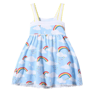 Summer New <strong>Girls</strong> <strong>Dress</strong> Wholesale European and American Style <strong>Girls</strong> Kids <strong>Dress</strong> <strong>Girls</strong> Fashion <strong>rainbow</strong> <strong>Dress</strong> - Product Image 2