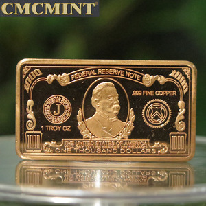 سبيكة نحاس أمريكية عيار 999 بوزن 1 أونصة على شكل ورقة نقدية بقيمة 1000 دولار أمريكي B45 - Product Image 2