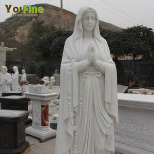 Statue <span class=keywords><strong>de</strong></span> <span class=keywords><strong>Notre</strong></span>-<span class=keywords><strong>Dame</strong></span> <span class=keywords><strong>de</strong></span> <span class=keywords><strong>Lourdes</strong></span> en marbre blanc sculpté à la main YOUFINE - Product Image 4