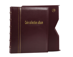 best promotional beautiful design gifts black pvc sheet coin album L with built in 36 coin boxes