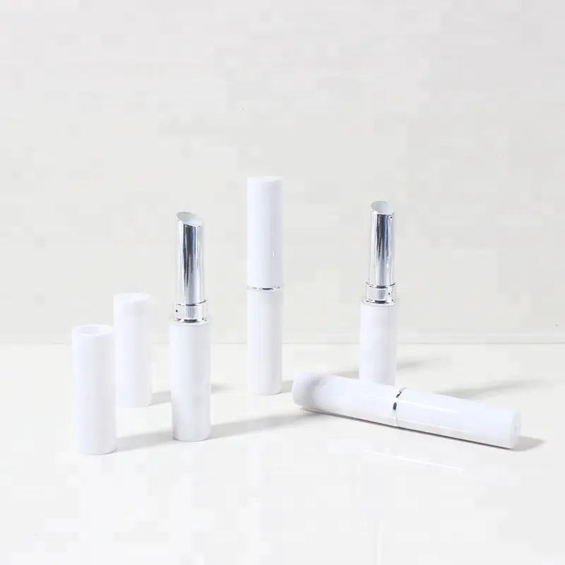 Batom branco com pequena capacidade, tubo de bálsamo labial tubo de plástico batom gloss labial recipiente macio