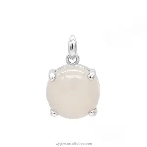 925 Sterling Silver gemstone jewelry Grey Agate crystal gemstone pendants Jewellery