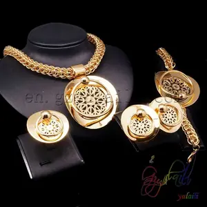 Pesante Grande Costume Africano Set di Gioielli Pendente Grande 18 k Da Sposa Partito Bigiotteria All'ingrosso di Modo Saudi Arabian Gioielli