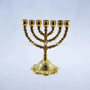 حامل شمعة اليهودية القدس النحاس سبعة النحاس يهودية الشمعدان