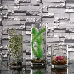 Vasos de plástico acrílico de vidro transparente tall para decoração de casamento, peça central