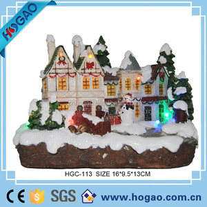 Personalizada LED Navidad pueblo ciudad ornamento con luz y sonido resina Navidad figuritas y juguetes para la venta al por mayor - Product Image 3