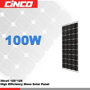 100 Watt Panneau Solaire mono cristallin 125*125 36 cellulaire pour l'utilisation du système d'accueil