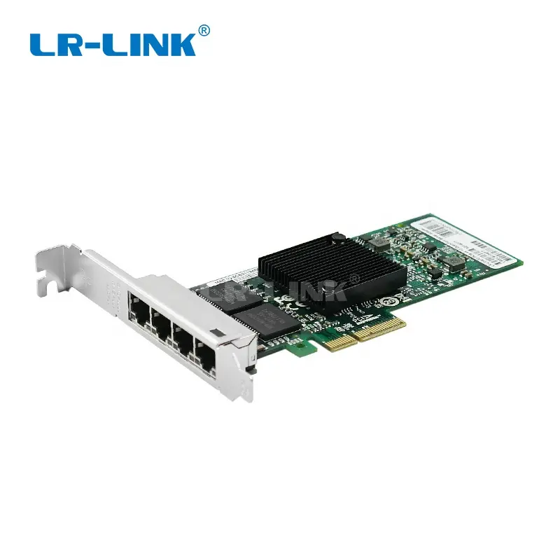 Kartu Lan PCIe 4 Port, Kartu Lan dengan Chipset Intel I350AM4 4xRJ45 PCI Express X4 Gigabit untuk Server Mendukung VDMq