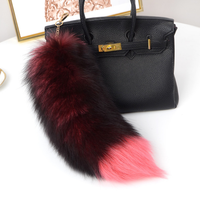 Porte-clés en vraie fourrure de renard, nouveau, garniture en or véritable, queue de renard blanc, accessoire, 2020