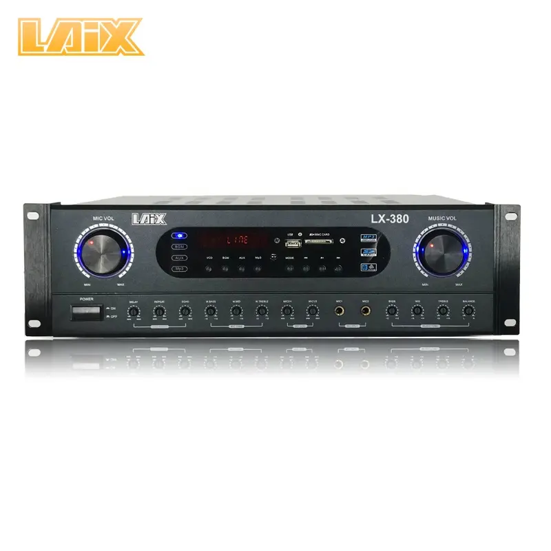 Laix-AMPLIFICADOR DE Lx-380 de alta gama, amplificador de Karaoke con Bluetooth, estéreo, marca de nombre, señal de potencia, China