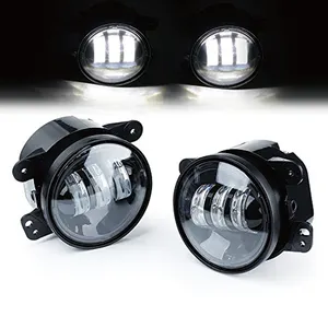 Ein Paar Mini 4 Zoll Auto Runde LED Nebels chein werfer 4D Projektor Linse Weiß 6000K DRL Nebels chein werfer Für Jeep Dodge Journey Magnum Ladegerät